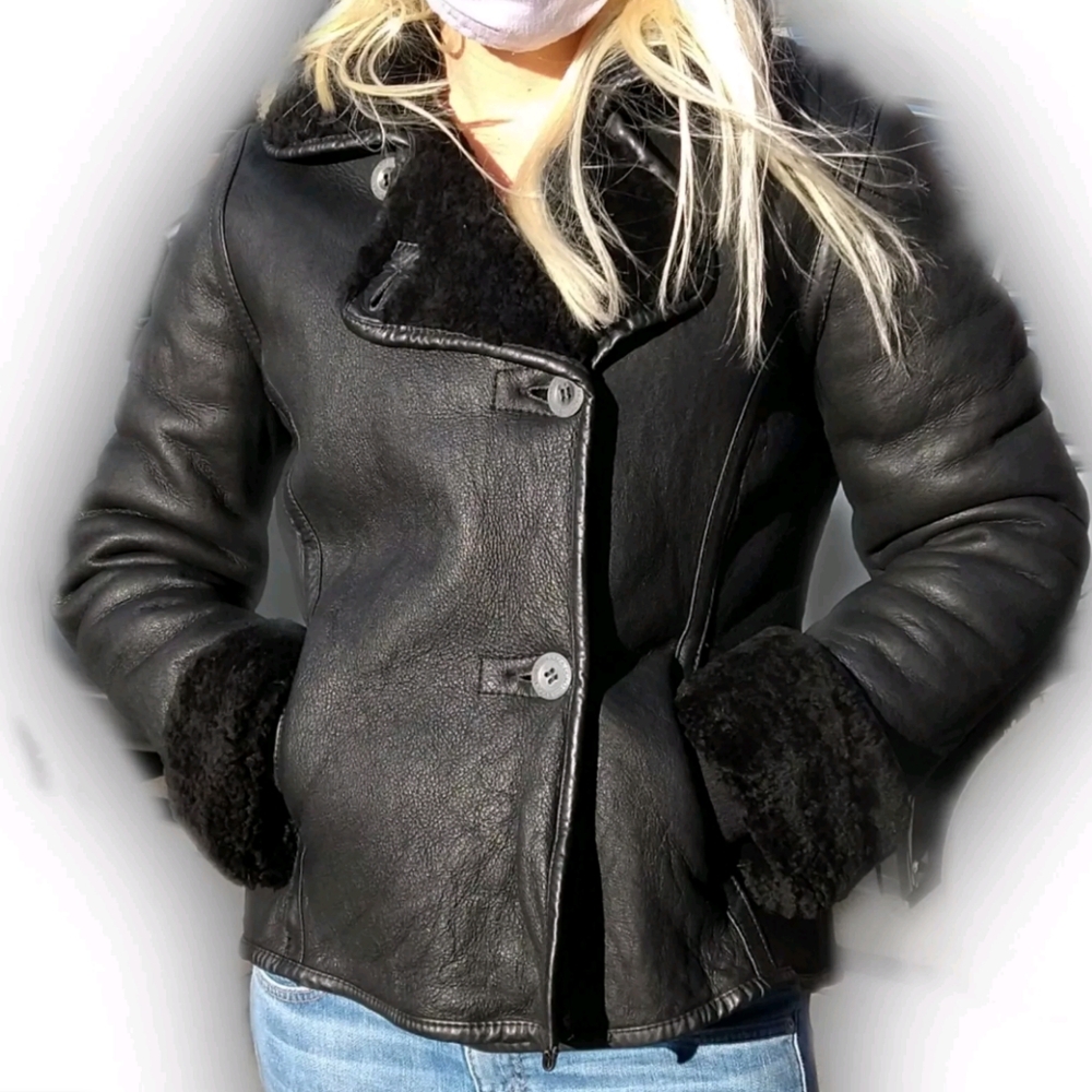 Reza Duro Leather w/ Shearling lined Jacket Sz M